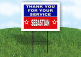SEBASTIAN THANK YOU SERVICE 18 in x 24 in Yard Sign Road Sign with Stand