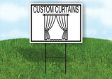 CUSTOM CURTAINS BLACK Yard Sign with Stand LAWN SIGN