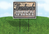 HANDMADE HOLIDAY MARKETWOOD LIGHTS Yard Sign with Stand LAWN SIGN