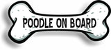 Dog on Board Poodle Bone Car Magnet Bumper Sticker 3"x7"