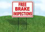 FREE BRAKE INSPECTIONS  RED WHITE Yard Sign Road with Stand LAWN SIGN