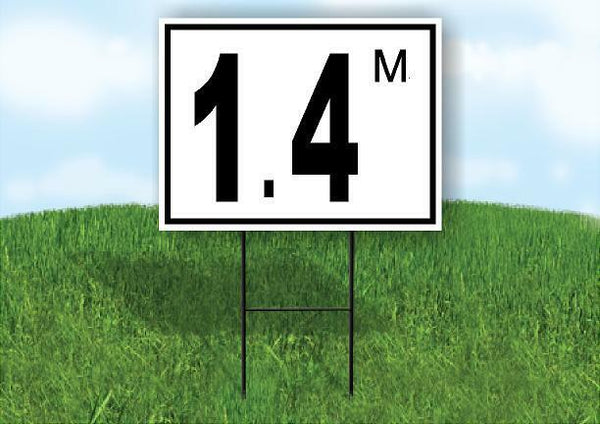 1.4 m pool depth black white 18inx24in Yard Road Sign w/ Stand