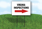 INSPECTIONS RIGHT ARROW RED_ VIRGINIA Yard Sign with Stand LAWN SIGN