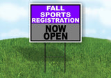 SPORTS REGISTRATION PURPLE GRAY FALL Yard Sign with Stand LAWN SIGN