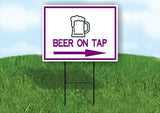BEER ON TAP PURPLE ARROW RIGHT Yard Sign Road with Stand LAWN SIGN Single sided