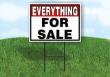 EVERYTHING FOR SALE RED BLACK 18 in x 24 in Yard Sign Road Sign with Stand