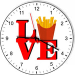 I Love French Fries Love Park Funny Kitchen Living room Wall Clock