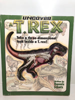 UNCOVER T-REX ~ ~3D BOOK ~ EDUCATIONAL ~ BY DENNIS SCHATZ ~