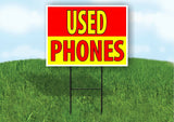 USED PHONES RED YELLOW Plastic Yard Sign ROAD SIGN with Stand