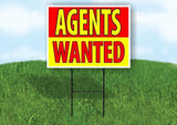 AGENTS WANTED RED AND YELLOW Yard Sign Road with Stand LAWN SIGN