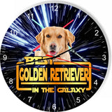 Best Golden Retriever Dog Galaxy Wars Space Star Kitchen Livingroom Wall Clock