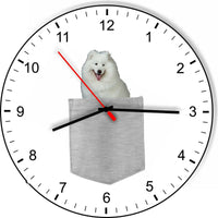 Samoyed In Your Pocket Dog kitchen living room Wall Clock