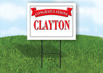 CLAUDIA CONGRATULATIONS RED BANNER 18in x 24in Yard sign with Stand