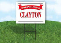 CLAUDIA CONGRATULATIONS RED BANNER 18in x 24in Yard sign with Stand