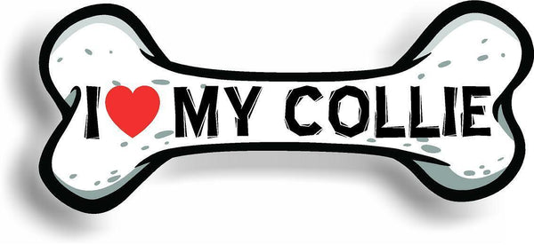 I Love My Collie Car Magnet Bumper Sticker 3"x7"