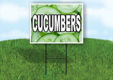 CUCUMBERS WITH CUCUMBER BACKGROUND Plastic Yard Sign ROAD SIGN with Stand