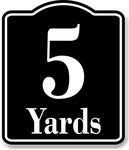 5 Yards Distance Marker Running Race 5k Marathon BLACK Aluminum Composite Sign