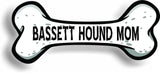 Dog Mom Bassett Hound Bone Car Magnet Bumper Sticker 3"x7"
