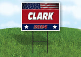 CLARK FLAG RED 2024 18inx24in Yard Road Sign w/ Stand