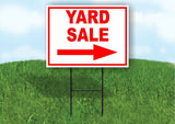 YARD SALE RIGHT arrow red Yard Sign Road with Stand LAWN SIGN Single sided