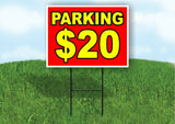 PARKING 20 DOLLARS Yard Sign Road with Stand LAWN POSTER