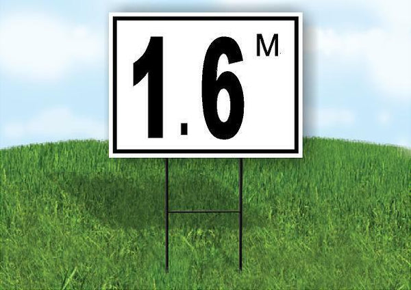 1.6 m pool depth black white 18inx24in Yard Road Sign w/ Stand