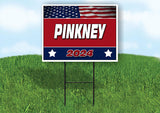 PINKNEY FLAG RED 2024 18inx24in Yard Road Sign w/ Stand