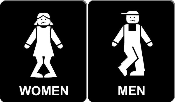 Funny bathroom sign set 8 1/2 X 10 RESTROOM SIGN Aluminum  I have to pee