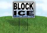 BLOCK ICE CUBES Yard Sign Road with Stand LAWN SIGN