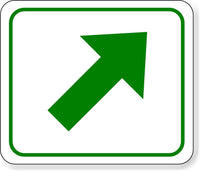 supplemental directional green diagonal right arrow Aluminum Composite Sign