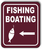 FISHING BOATING DIRECTIONAL LEFT ARROW CAMPING Metal Aluminum composite sign
