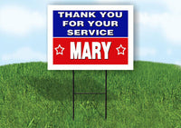 MARY THANK YOU SERVICE 18 in x 24 in Yard Sign Road Sign with Stand