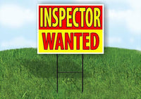 INSPECTOR WANTED RED YELLOW Yard Sign Road with Stand LAWN SIGN