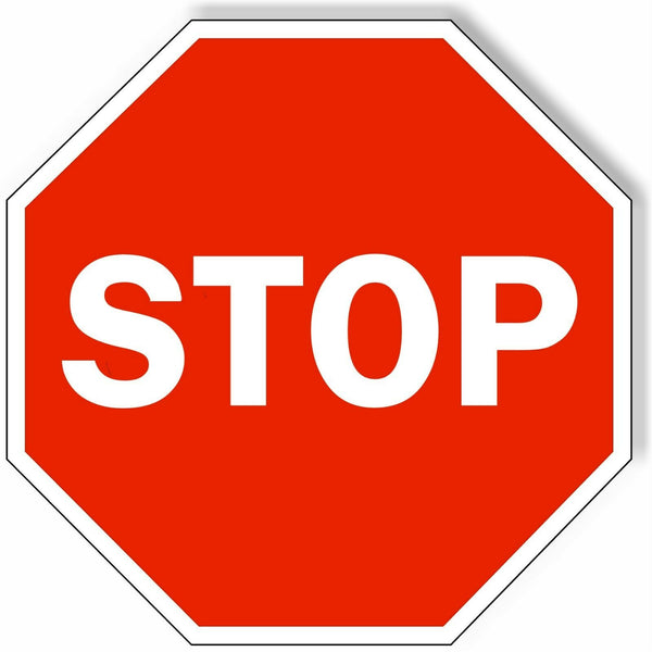 Red STOP sign safety traffic  metal outdoor sign PARKING SIGNAGE