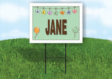 JANE WELCOME BABY GREEN  18 in x 24 in Yard Sign Road Sign with Stand