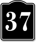 37 Bay Garage Door Plate Field Lane Gate Number BLACK Aluminum Composite Sign