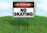 NO TRESPASSING NO Skating Yard Sign Road sign with Stand LAWN POSTER
