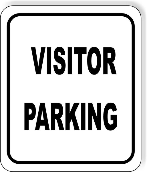 Visitor Parking black Metal Aluminum Composite Sign