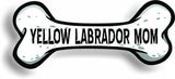 Dog Mom Yellow Labrador Bone Car Magnet Bumper Sticker 3"x7"
