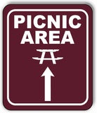 PICNIC AREA DIRECTIONAL UP ARROW CAMPING Aluminum composite sign
