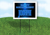 JOSEPH RETIREMENT BLUE 18 in x 24 in Yard Sign Road Sign with Stand