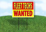 FLEET TECHS WANTED RED AND YELLOW Yard Sign Road with Stand LAWN SIGN