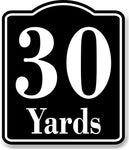 30 Yards Distance Marker Running Race 5k Marathon BLACK Aluminum Composite Sign