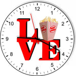 I Love Popcorn Love Park Funny Kitchen Living room Wall Clock