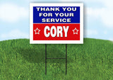 CORY THANK YOU SERVICE 18 in x 24 in Yard Sign Road Sign with Stand