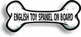 Dog on Board English Toy Spaniel Bone Car Magnet Bumper Sticker 3"x7"