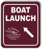 BOAT LAUNCH DIRECTIONAL 45 DEGREES UP LEFT ARROW Metal Aluminum composite sign