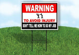 warning to avoid injury auto carpenter Yard Sign Road with Stand LAWN SIGN