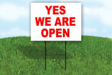 YES WE ARE OPEN  Red restaurant Yard Sign #allinthistogether with stand
