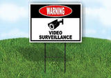 warning video surveillance Yard Sign Road with Stand LAWN SIGN